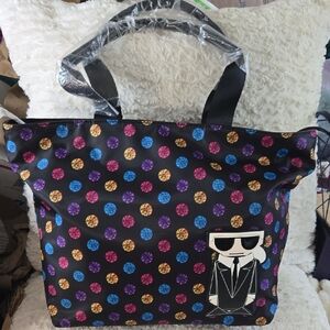 Karl Lagerfeld Multicolor Polka Dot Tote